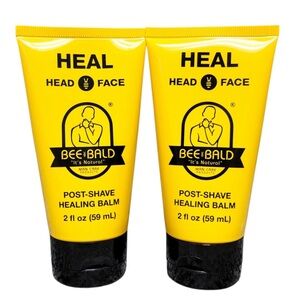 2 HEAL Head & Face Mens Post-shave Healing  Balm 2 fl oz Each Bee Bald Man Care